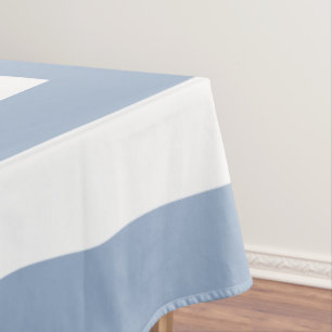 Mantel azul y blanco a rayas