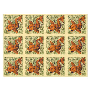 Mantel Azulejo Antiguo de Pescado arte antiguo de morgan 