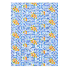 Mantel Azulejo azul y blanco con Naranjas