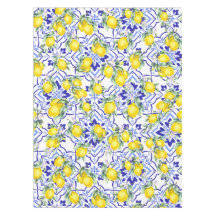 Azulejo de Acuarela de País Francés Azul Limón