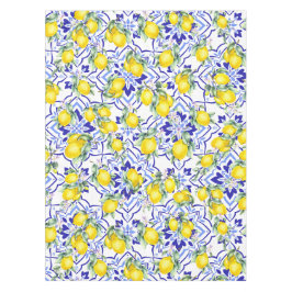 Mantel Azulejo de Acuarela de País Francés Azul Limón