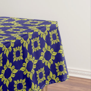 Mantel Azulejo Mediterráneo de Lujo Patrón Azul Amarillo