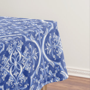 Mantel Azulejos portugueses tribales tradicionales de acu
