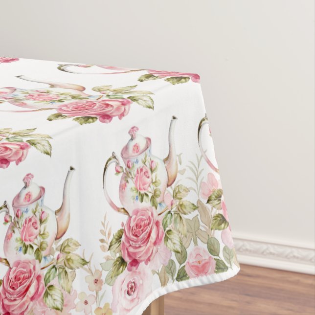 Mantel Baby Shower Fiesta de té floral rosa (In Situ)