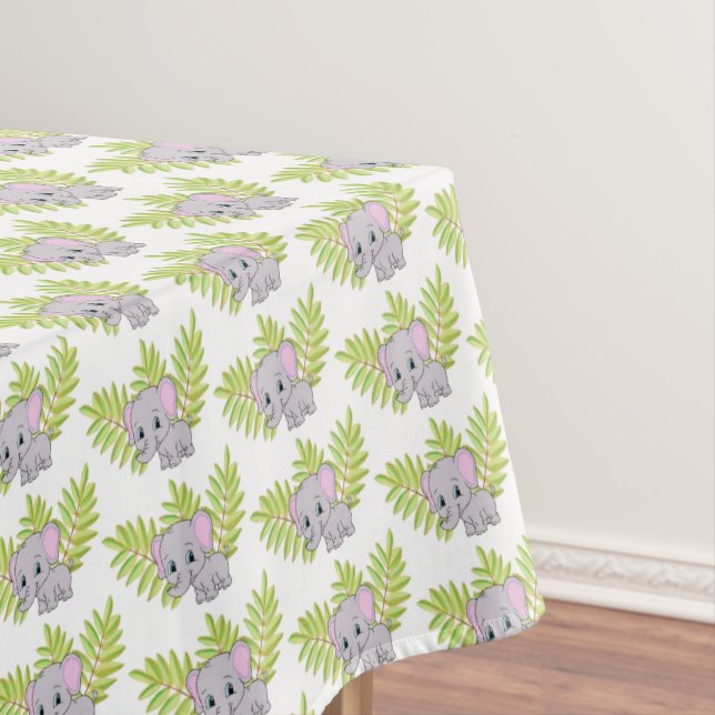 Mantel Baby Shower neutro en género elefante (In Situ)