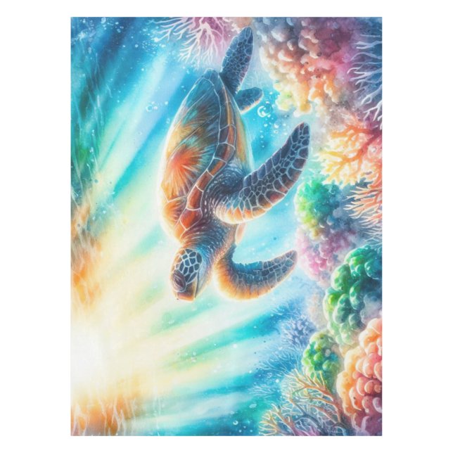 Mantel Bajo el océano, la tortuga marina (Anverso)