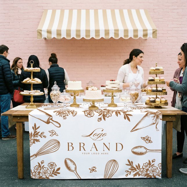 Mantel Baking Utensils Bakery Logo Market Booth Sign (Baking Utensils Bakery Logo Market Booth Sign Tablecloth)