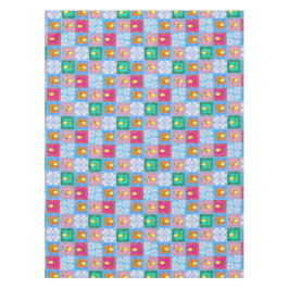 Mantel Baldosas azules,mosaicos,majólica,limón,