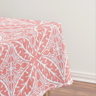 Mantel Baldosas marroquíes: rosa coral y blanco