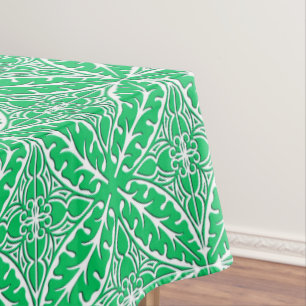 Mantel Baldosas marroquíes - verde jade y blanco