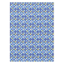 Baldosas mediterráneas, azulejos azules, limón,
