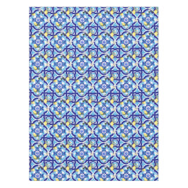 Mantel Baldosas mediterráneas, azulejos azules, limón,