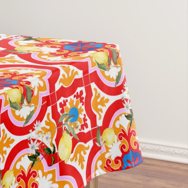 Mantel Baldosas mediterráneas, limón, cítricos, (In Situ)