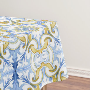 Mantel Baldosas mediterráneas, mayólica, siciliana