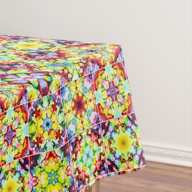 Mantel Baldosas mediterráneas, mosaicos de tinta de alcoh (In Situ)