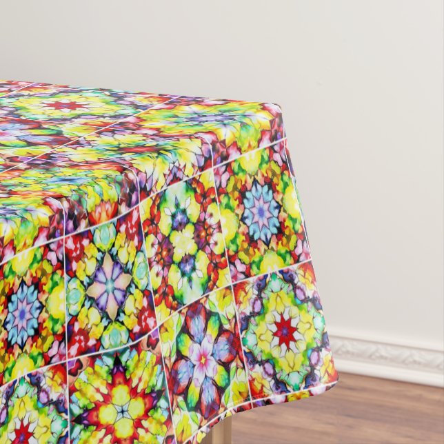 Mantel Baldosas mediterráneas, mosaicos de tinta de alcoh (In Situ)