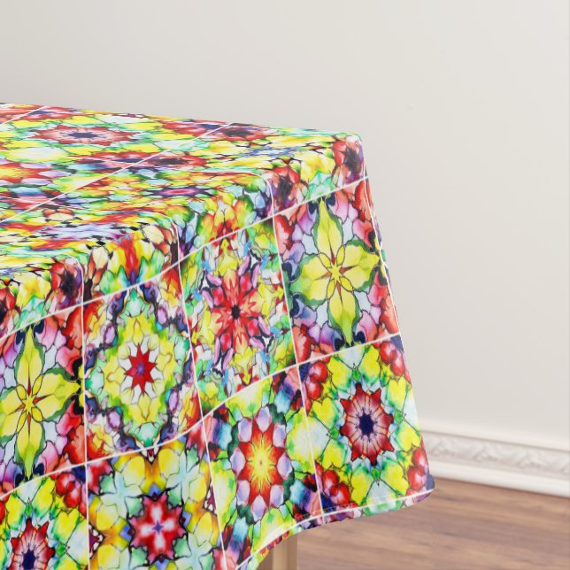 Mantel Baldosas mediterráneas, mosaicos de tinta de alcoh (In Situ)