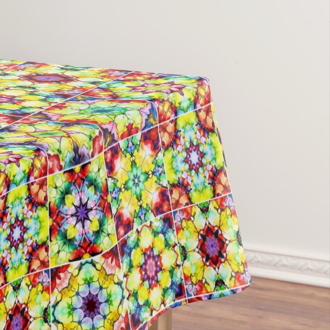 Mantel Baldosas mediterráneas, mosaicos de tinta de alcoh (In Situ)