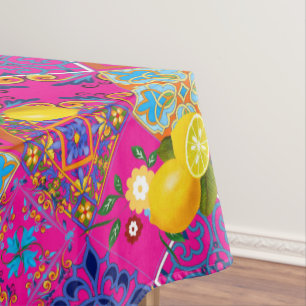 Mantel Baldosas, mosaicos, azulejo, limones, cítricos, ma