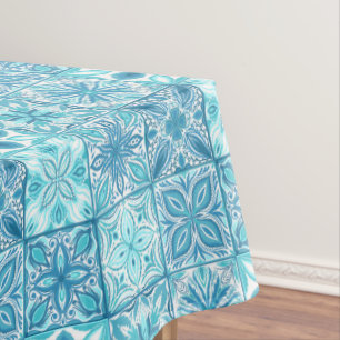 Mantel Baldosas orgánicas en azul y blanco