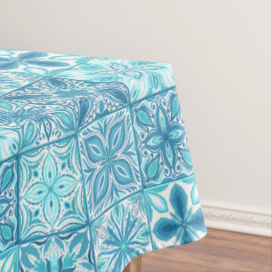 Mantel Baldosas orgánicas en azul y blanco