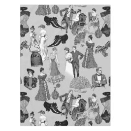 Mantel ballroom victorian era fashion toile black white