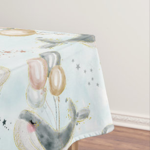 Mantel Balón de ballena azul acuático bajo el océano mari