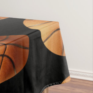 Mantel Baloncesto naranja Sobre Un Pestaña Negro Y Grande