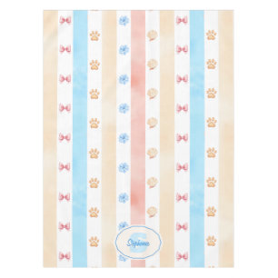 Mantel Banda Pastel - Impresiones de pintas, Flor Azul, C