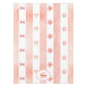 Mantel Banda rosa y blanca - Corazón, Rosa, Papas