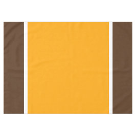 Mantel Bandas blancas redondas de cacao amarillo dorado y