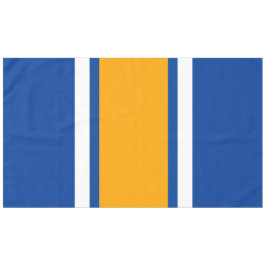 Mantel Bandas de Carreras blanca amarilla azul de la Mari