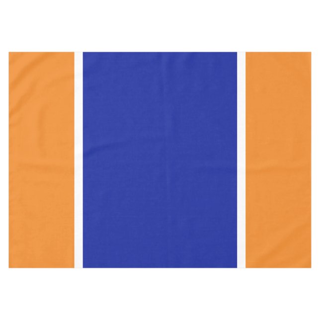 Mantel Bandas de Naranja blanco azul esporádico negrita y (Frente (Horizontal))
