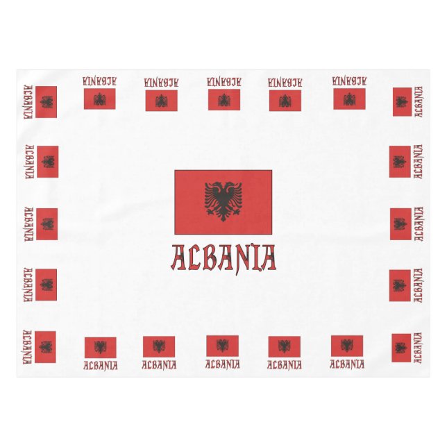 Mantel Bandera albanesa con Albania (Frente (Horizontal))