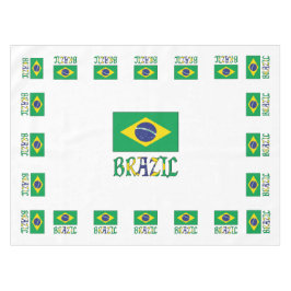 Mantel Bandera Brasileña con la palabra Brasil