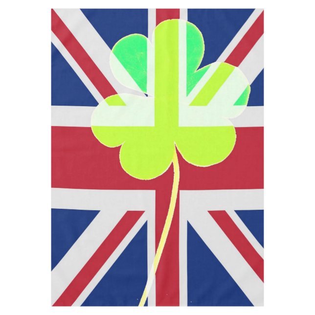 Mantel Bandera británica irlandesa Shamrock Clover St. Pa (Anverso)