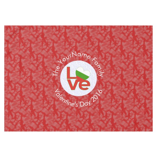 Mantel Bandera búlgara de amor rojo personalizada  (Frente (Horizontal))