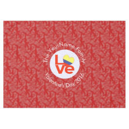 Mantel Bandera colombiana de AMOR rojo personalizada