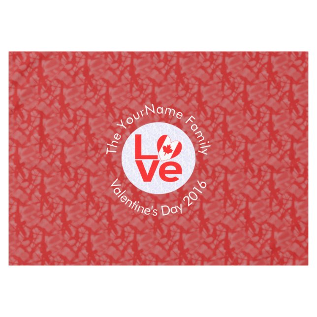 Mantel Bandera de AMOR rojo canadiense personalizada (Frente (Horizontal))