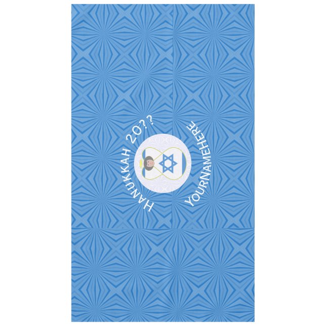 Mantel Bandera de Israel Angel Hanukkah personalizada hor (Anverso)