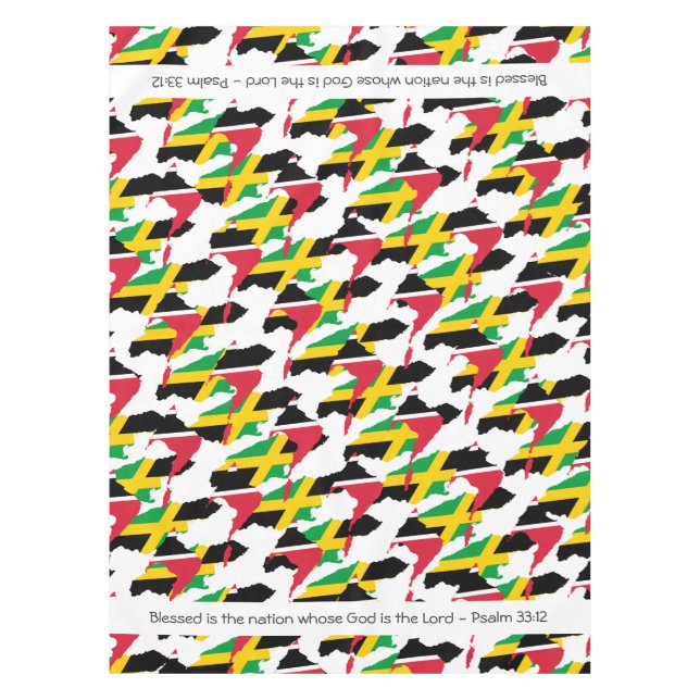 Mantel Bandera de TRINIDAD JAMAICA Escritura Personalizad (Anverso)