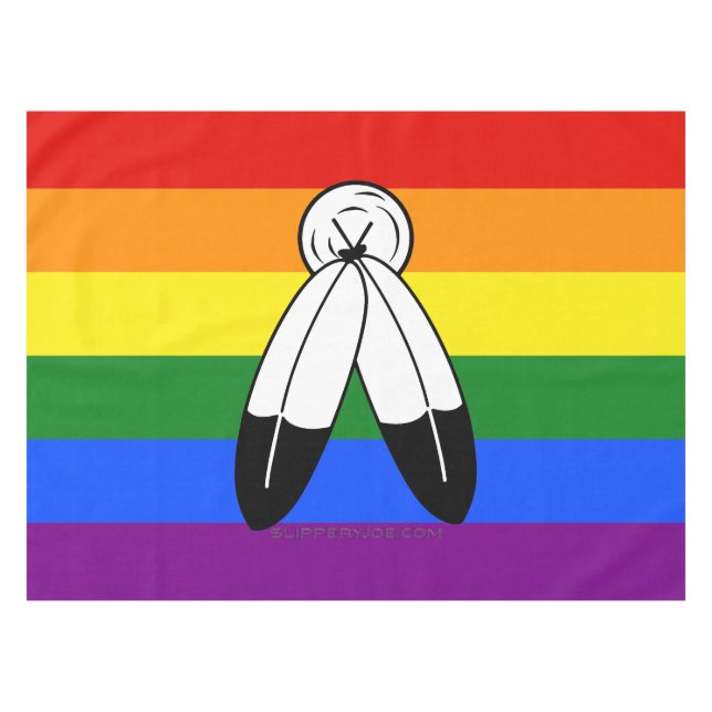 Mantel bandera del orgullo de dos espíritus de SlipperyJo (Frente (Horizontal))