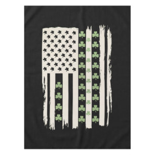 Mantel Bandera estadounidense con tréboles para St Patric