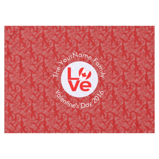 Mantel Bandera Personalizada de Amor Rojo Canadiense (Frente (Horizontal))