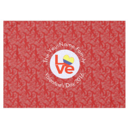Mantel Bandera Roja Colombiana Personalizada LOVE