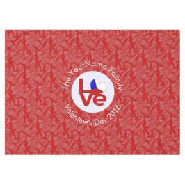 Mantel Bandera Roja de Amor Personalizada de Chequia