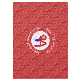 Mantel Bandera Roja de Amor Personalizada de Chequia