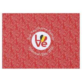 Mantel Bandera Roja de Bélgica Personalizada LOVE