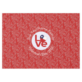 Mantel Bandera Roja de Chile LOVE Personalizada