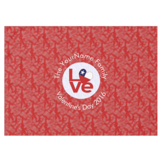 Mantel Bandera Roja de Chile LOVE Personalizada